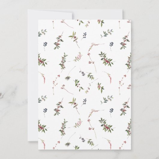 冬のエレガントワイルドフラワーベリー結婚式招待状 招待状 (裏面)