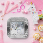 冬のエレガントワンダーランドのクリスマスディアー ペーパープレート (パーティー)