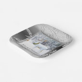 冬のエレガントワンダーランドのクリスマスディアー ペーパープレート (傾斜あり)