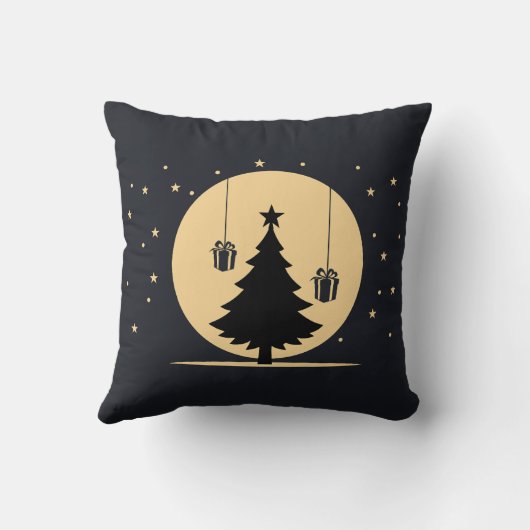 冬のエレガントワンダーランドの装飾クリスマス クッション (裏面)