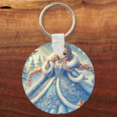 冬のエレガントワンダーランドの雪の女王 キーホルダー (正面)