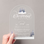 冬のエレガントワンダーランドアーチクリスマスパーティー アクリル招待状 (インサイチュ (ポータブル))