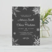 冬のエレガントワンダーランドスノーフレークシルバ結婚ーズ 招待状 (スタンド正面)