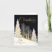 冬のエレガントワンダーランドファミリークリスマスカード カード (正面)