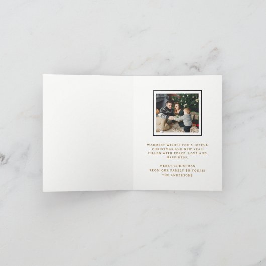 冬のエレガントワンダーランドファミリークリスマスカード カード (内部)