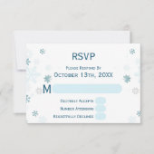 冬のエレガントワンダーランドブルースノーフレーク 出欠カード (正面)