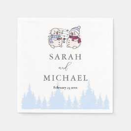 冬のエレガントワンダーランド雪 スタンダードカクテルナプキン