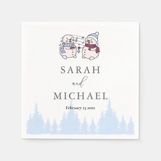 冬のエレガントワンダーランド雪 スタンダードカクテルナプキン (正面)