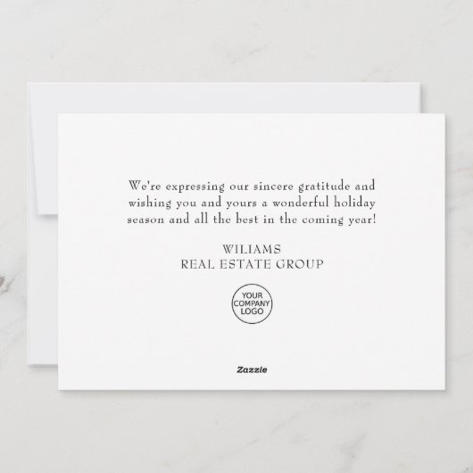 冬のエレガント土地のクリスマスのあいさ企業のせ シーズンカード (裏面)