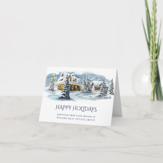 冬のエレガント土地のクリスマスのあいさ企業のせ シーズンカード (正面)