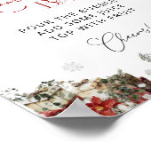 冬のエレガント女の子ベビーシャワー桃佐バー ポスター (角)