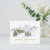 冬のエレガント山のクリスマス ポストカード (スタンド正面)