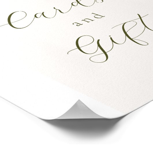 冬のエレガント常緑のアーチカードとギフトサイン ポスター (角)