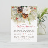 冬のエレガント常緑クリスマスブランチ 招待状 (スタンド正面)