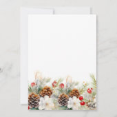 冬のエレガント常緑クリスマスブランチ 招待状 (裏面)