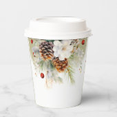 冬のエレガント常緑水色ベビーシャワーPa 紙コップ (正面)