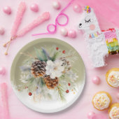 冬のエレガント常緑赤ちゃんシャワーパーティー ペーパープレート (パーティー)