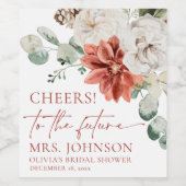 冬のエレガント応援から未来へのブライダルシャワー ワインラベル (シングルラベル)