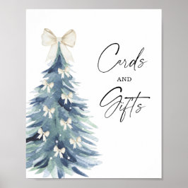 冬のエレガント木のカードとギフトポスター ポスター