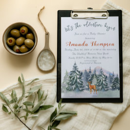 冬のエレガント木の水の色ウッドランドアドベンチャー 招待状