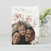 冬のエレガント果実と花模様のクリスマス シーズンカード (スタンド正面)