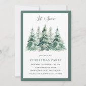 冬のエレガント森のクリスマスパーティー 招待状 (正面)