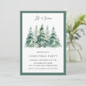 冬のエレガント森のクリスマスパーティー 招待状 (スタンド正面)