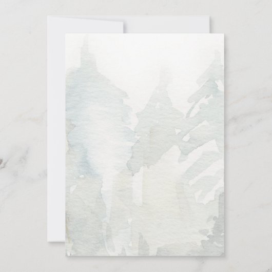 冬のエレガント森のジェンダーが彼と彼女を明かす 招待状 (裏面)