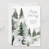 冬のエレガント森の平和と喜びのビジネス シーズンカード (正面)