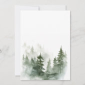 冬のエレガント森の松の木クリスマスパーティー 招待状 (裏面)