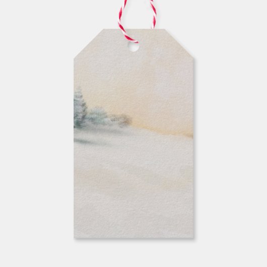 冬のエレガント森の赤ちゃんシャワー ギフトタグ (裏面)