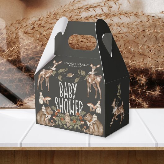 冬のエレガント森の赤ちゃんシャワー フェイバーボックス