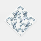 冬のエレガント森の雪のモミの森クリスマス スタンダードランチョンナプキン (角)