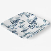 冬のエレガント森の雪のモミの森クリスマス ペーパープレート (傾斜あり)