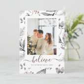 冬のエレガント植物写真のクリ信じスマス シーズンカード (スタンド正面)