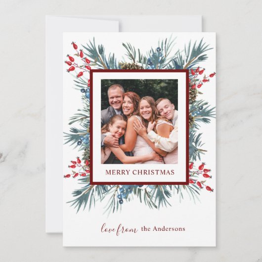 冬のエレガント植物学クリスマスホリデー写真 (正面)