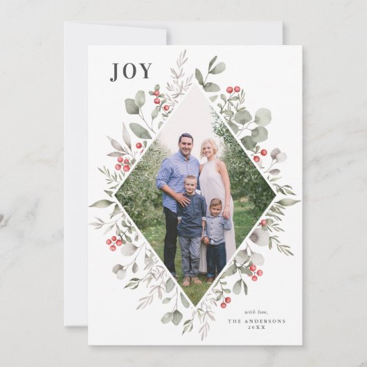 冬のエレガント水の色の緑の白い写真 シーズンカード (正面)