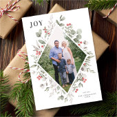 冬のエレガント水の色の緑の白い写真 シーズンカード