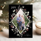 冬のエレガント水の色の緑の黒写真 シーズンカード