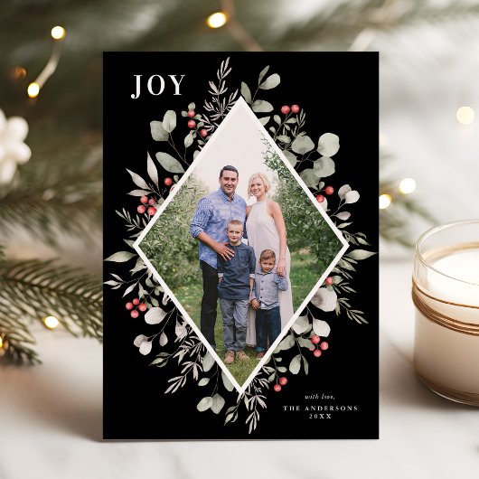 冬のエレガント水の色の緑の黒写真 シーズンカード