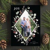 冬のエレガント水の色の緑の黒写真 シーズンカード