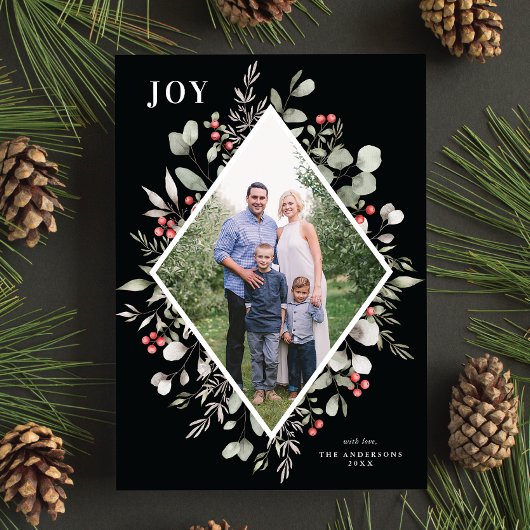 冬のエレガント水の色の緑の黒写真 シーズンカード