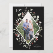 冬のエレガント水の色の緑の黒写真 シーズンカード (正面)