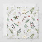 冬のエレガント水の色の緑ブライダルシャワー 招待状 (裏面)