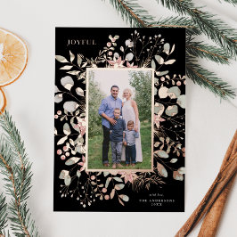 冬のエレガント水の色の緑色写真 箔シーズンカード