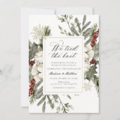 冬のエレガント私たちは結び目の結婚式のレセプション 招待状 (正面)