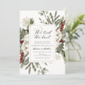 冬のエレガント私たちは結び目の結婚式のレセプション 招待状 (スタンド正面)