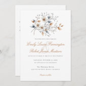 冬のエレガント紅葉の台本結婚 招待状 (正面/裏面)