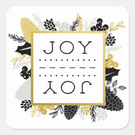 冬のエレガント紅葉JOYクリスマス スクエアシール