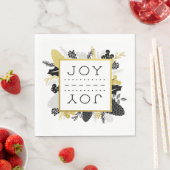 冬のエレガント紅葉JOYクリスマス スタンダードランチョンナプキン (インサイチュ)